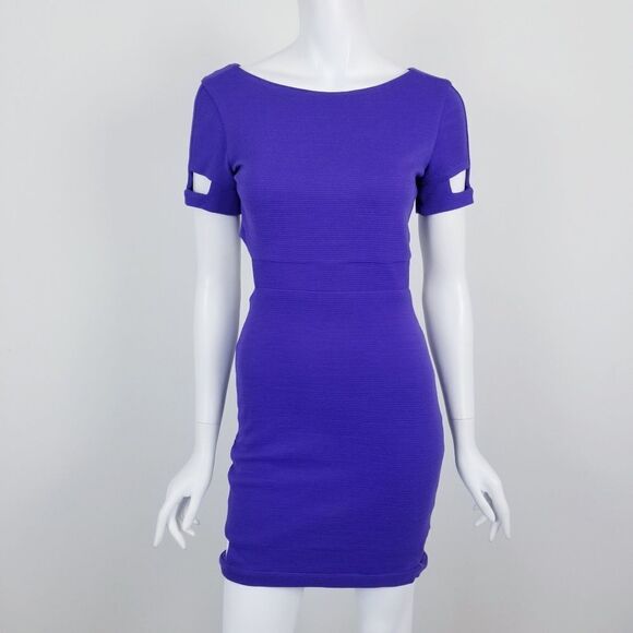 Asos Purple Cutout Mini Bodycon Dress Size 6 - Picture 1 of 6